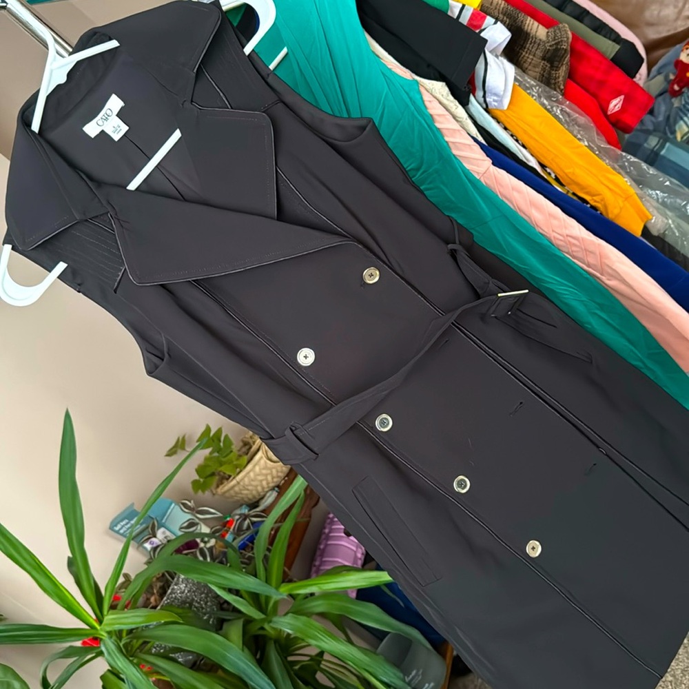 Suit dress with belt